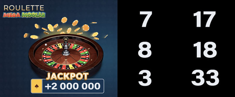 Gewinnzahlen beim Mega Moolah Roulette